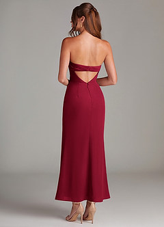 Azazie Leonis Bridesmaid Dresses Burgundy Mermaid Strapless Chiffon Convertible Dress image5