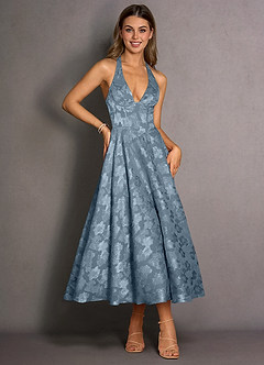 Isabeau Dusty Blue Midi Dress image3
