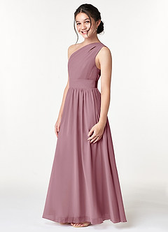 Azazie Molly Junior Vintage Mauve A-Line Pleated Chiffon Dress image5