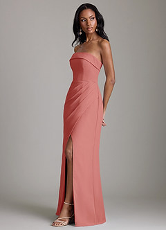 Azazie Aretha Bridesmaid Dresses Antique Rose A-Line Strapless Chiffon Dress image6