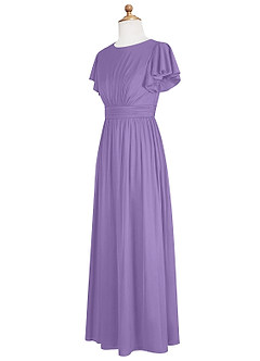 Azazie Mosley Junior Tahiti A-Line Ruched Mesh Dress image9