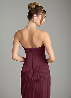 Azazie Tierney Bridesmaid Dresses Cabernet A-Line Strapless Chiffon Convertible Dress image12