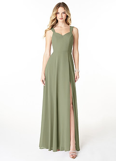 Azazie Julie At-home Try On Dresses Agave A-Line Sweetheart Neckline Chiffon Dress image1