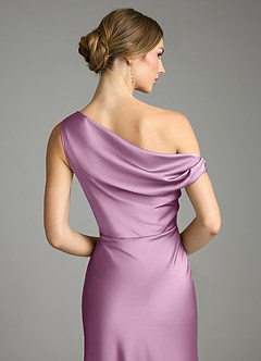 Azazie Emerson Bridesmaid Dresses Wisteria Mermaid Off the Shoulder Stretch Satin Dress image7