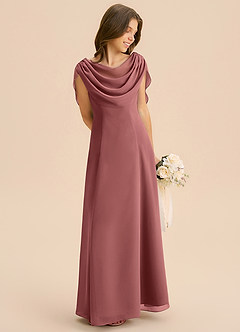 Azazie Lambie Junior Amethyst A-Line Pleated Chiffon Dress image5