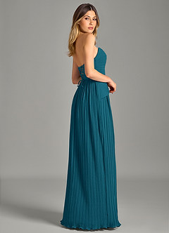 Azazie Becka Bridesmaid Dresses Ink Blue A-Line Strapless Chiffon Dress image5