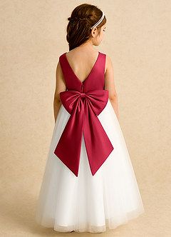 Azazie Eleni Sukienki dla dziewczynek sypiących kwiaty Suknia balowa Ukłon Tiul Długość kostki Sukienka image2