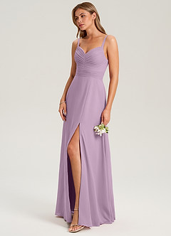 Azazie Terese Bridesmaid Dresses Wisteria A-Line Pleated Chiffon Dress image7