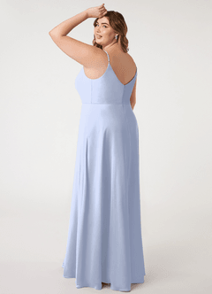 Azazie Daenerys Bridesmaid Dresses Ice A-Line Cowl Chiffon Dress image11