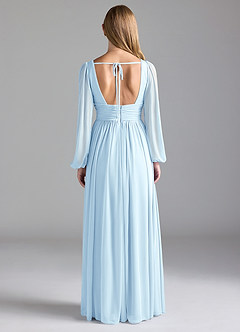 Azazie Norah Bridesmaid Dresses Sky Blue A-Line Mesh Dress image6