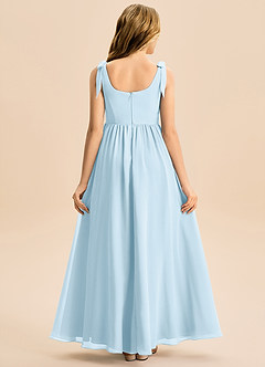 Azazie Delia Junior Abito A-Line in Chiffon Fiocco Azzurro image6