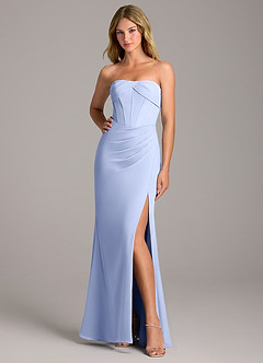 Azazie Chantel Robes de demoiselle d'honneur Robe Fourreau Convertible en Mousseline de soie Sans bretelle Eis image3