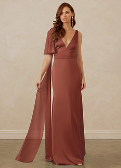 Christian Siriano Bridal for Azazie 1011 Bridesmaid Dresses Auburn Mermaid Bow Stretch Satin Dress image6