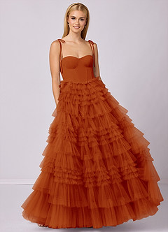 Barbie ♥ Azazie Bridesmaid Dresses Paprika A-Line Sweetheart Neckline Tulle Dress image4