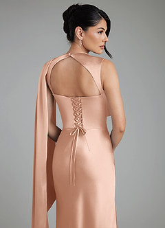 Azazie Taj Abiti da Damigella Abito Sirena in Raso Elasticizzato Corsetto Oro Rosa image9