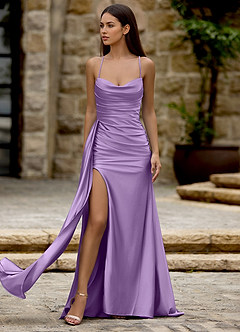 Azazie 2026 Sexy Ruffles Backless Column Prom Dress Lavender Gown Azazie 2026 Sexy Ruffles Backless Column Prom Dress Lavender Gown