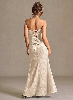 Mireya Creme Zweiteiliges Korsett-Abendkleid image2