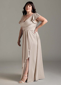 Azazie Omari Bridesmaid Dresses Frost A-Line Stretch Satin Dress image12
