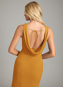 Azazie Rylina Bridesmaid Dresses Butterscotch Mermaid Pleated Chiffon Dress image2