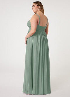Azazie Chanel Bridesmaid Dresses Silver Sage A-Line Pleated Chiffon Dress image9
