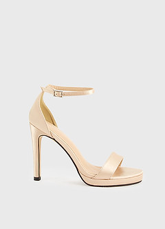 front Satin Platform Stiletto Heel