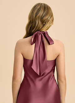 Azazie Chickie Junior Etui Plissee Stretch-Satin Kleid Wüstenrose image6