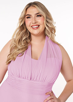Azazie Fifi Bridesmaid Dresses Candy Pink A-Line Strapless Chiffon Convertible Dress image16