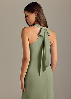 Azazie Doretta Bridesmaid Dresses Pistachio Mermaid Pleated Chiffon Dress image2