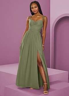 Barbie ♥ Azazie Bridesmaid Dresses Pistachio A-Line Pleated Chiffon Dress image4