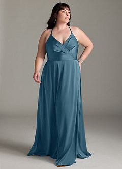 Azazie Davis Bridesmaid Dresses Bermuda A-Line Pleated Stretch Satin Dress image7