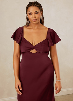 Christian Siriano Bridal for Azazie 1005 Brautjungfernkleider Etui Herzausschnitt Stretch-Satin Kleid Cabernetrot image14