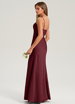 Azazie Lidia Brautjungfernkleider Meerjungfrau-Linie Seitliche Cut-Outs Stretch-Satin Kleid Cabernetrot image6
