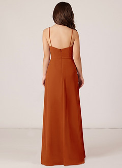 Azazie Kaylee Junior Paprika A-Line with Belt Chiffon Dress image2