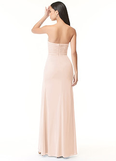 Azazie Darria Robes de demoiselle d'honneur Robe Fourreau Convertible en Mousseline extensible Plissee mit quadratischem Ausschnitt Rose Pâle image2