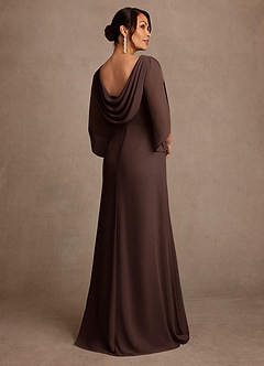 Azazie Anaheim Mother of the Bride Dresses Ganache A-Line Pleated Chiffon Dress image2