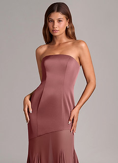 Azazie Uma Bridesmaid Dresses Amethyst Mermaid Strapless Chiffon Convertible Dress image2