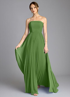 Azazie Mariana Bridesmaid Dresses Basil A-Line Strapless Chiffon Dress image1
