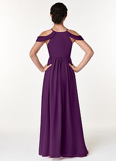Azazie Seneca Junior Grape A-Line Off the Shoulder Chiffon Dress image2