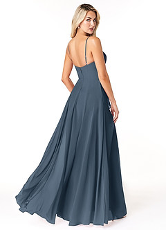 Azazie Emerald Robes de demoiselle d'honneur Robe Trapèze en Mousseline de soie Volant Neptune image3