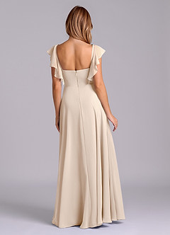 Azazie Leilani Bridesmaid Dresses White Alabaster A-Line Pleated Chiffon Dress image2