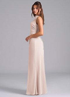 Azazie Evadne Bridesmaid Dresses Rose Petal A-Line Pleated Chiffon Dress image6