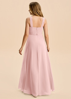 Azazie Allie Junior Powder Pink A-Line Pleated Chiffon Dress image2
