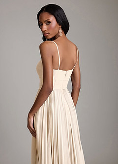 Azazie Akiko Bridesmaid Dresses White Alabaster A-Line Sweetheart Neckline Chiffon Dress image6