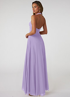 Azazie Tessie Bridesmaid Dresses Lilac A-Line V-Neck Pleated Chiffon Dress image2