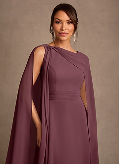 Azazie Liddie Mother of the Bride Dresses Sangria A-Line Pleated Chiffon Dress image6