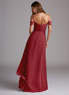 Azazie Marley Bridesmaid Dresses Pomegranate A-Line Off the Shoulder Chiffon Convertible Dress image7