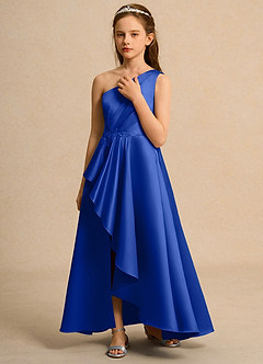 Azazie Taffy Junior Formal Flower Girl Klänningar Klä A-Line i Matt satäng Spets image5