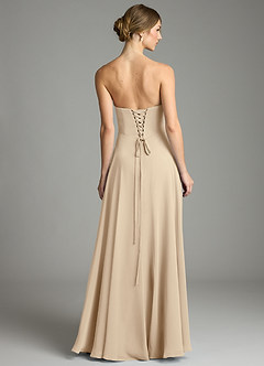 Azazie Ayla Abiti da Damigella Abito A-Line in Chiffon Scollo a Cuore Champagne image2