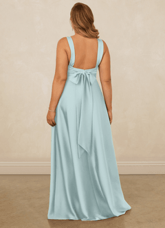 Christian Siriano Bridal for Azazie 1001 Bridesmaid Dresses Mist A-Line Sweetheart Neckline Stretch Satin Dress image12