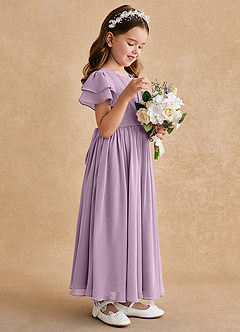 Azazie Ali Flower Girl Dresses Wisteria A-Line Pleated Chiffon Dress image5